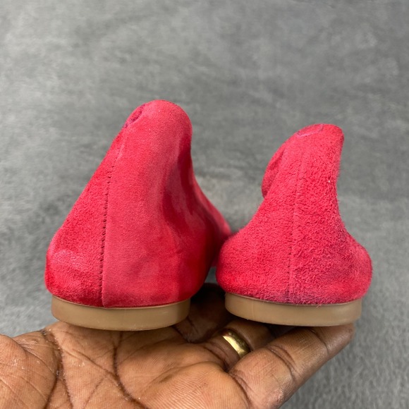J.Crew Ballet Flats Women 7 Pink Red Suede Made in Italy 46198 Round Toe Classic - Picture 7 of 7